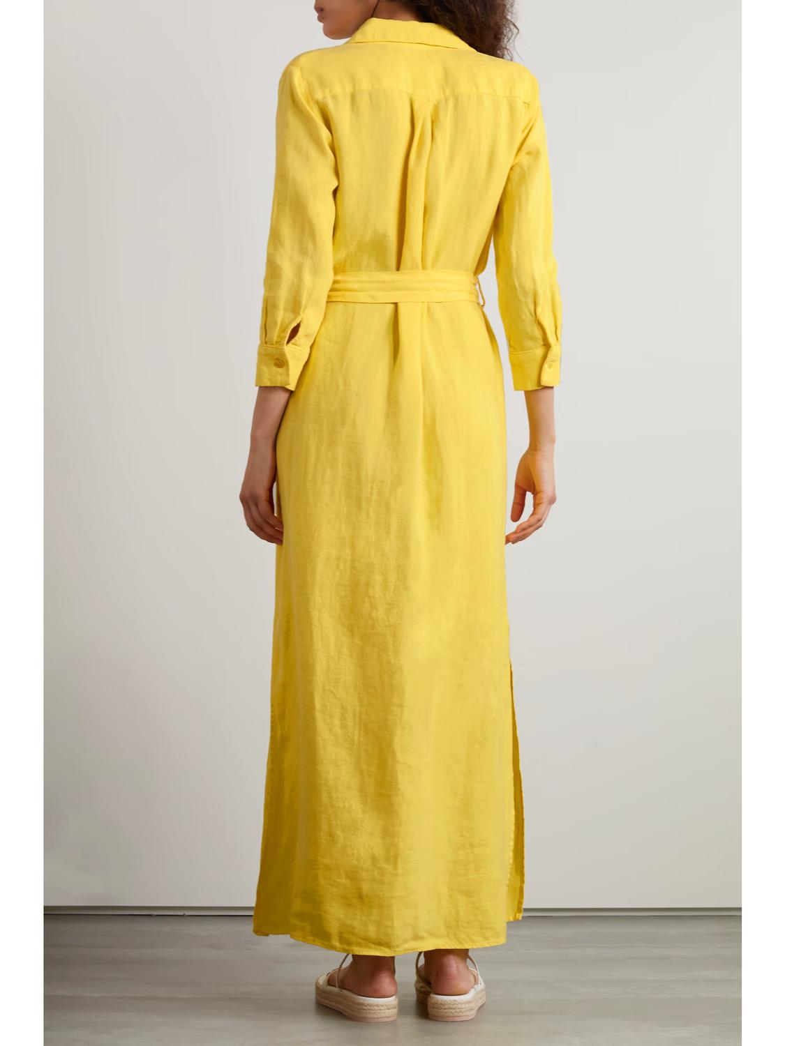 L'Agence - Cameron Linen Shirt Dress