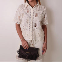 Miss Me - Cropped Sleeve Crochet Top