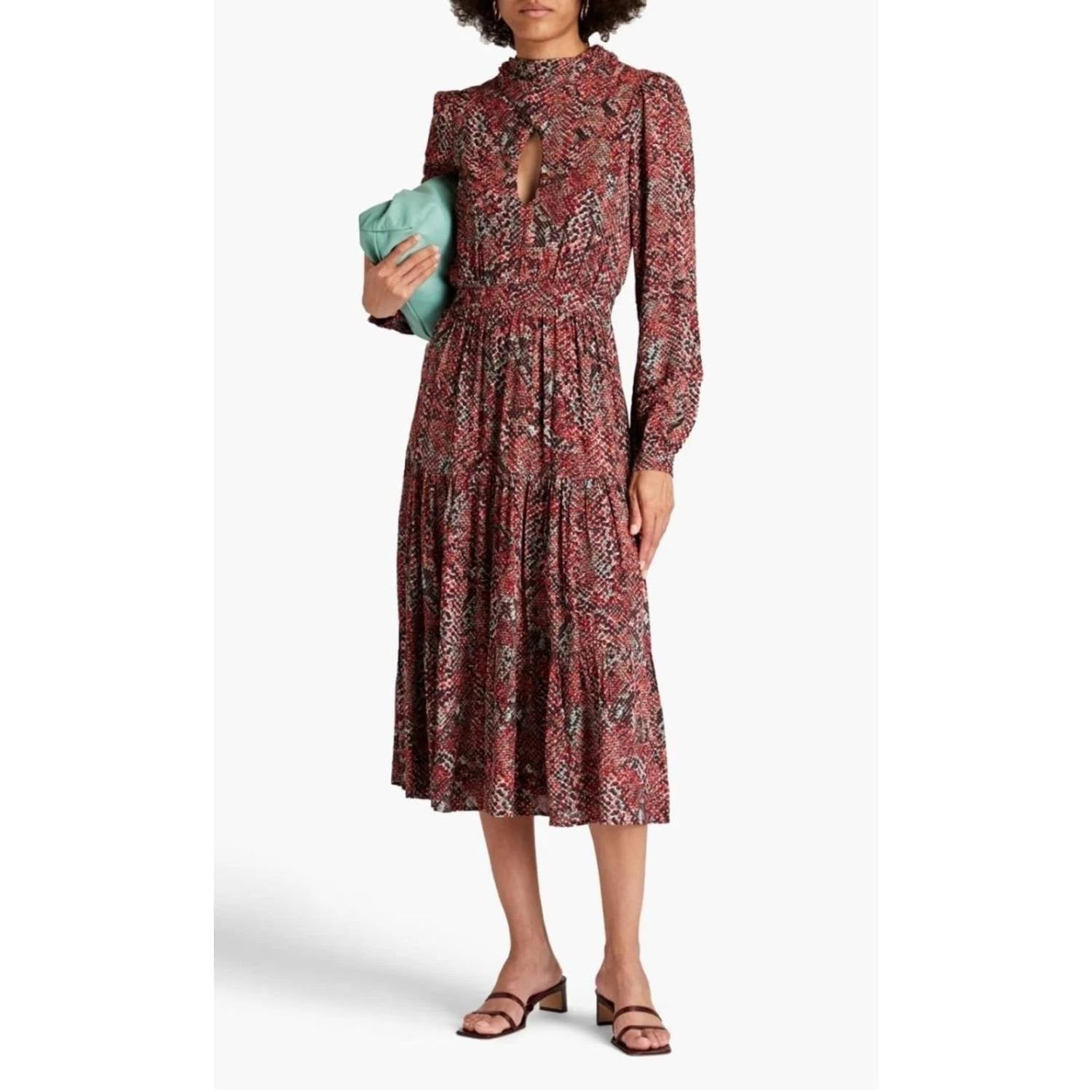 Nicholas - Eleanor Gathered Printed Midi Dress