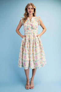 Gigio - Blossom Breeze Floral Midi Dress