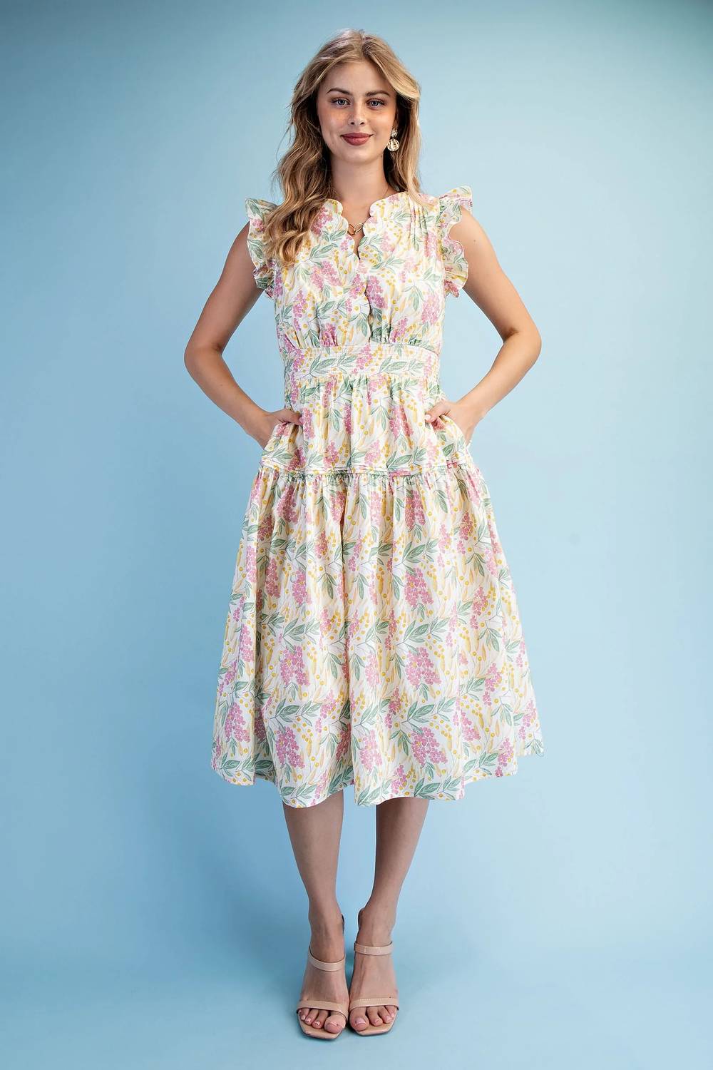 Gigio - Blossom Breeze Floral Midi Dress