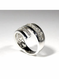 FAIRE SWIRL CUBIC ZIRCONIA RING in silver - women's jewelry - alternate view