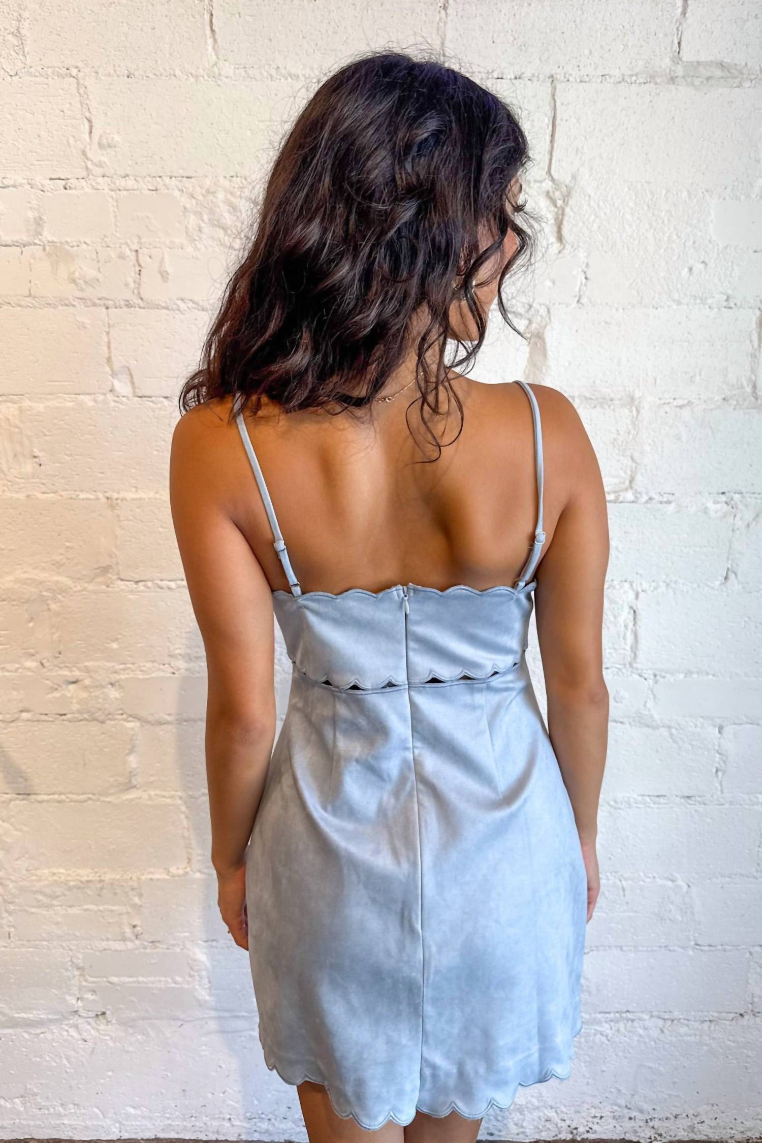 Sky To Moon - Moonstone Scallop Mini Dress