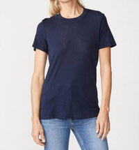 STATESIDE Supima Slub Jersey Short Sleeve Crew Tee in new navy - women's t-shirt