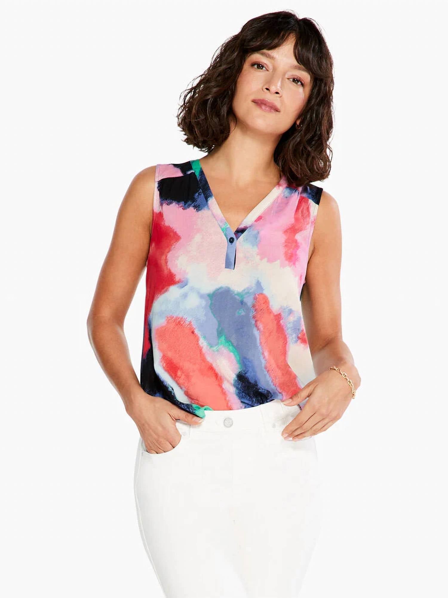 Nic + Zoe - Angelina Abstract Art Tank Top