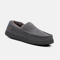 Lamo Men's Harrison Wool Slip-on Moccasin in charcoal - men's loafer - detail view
