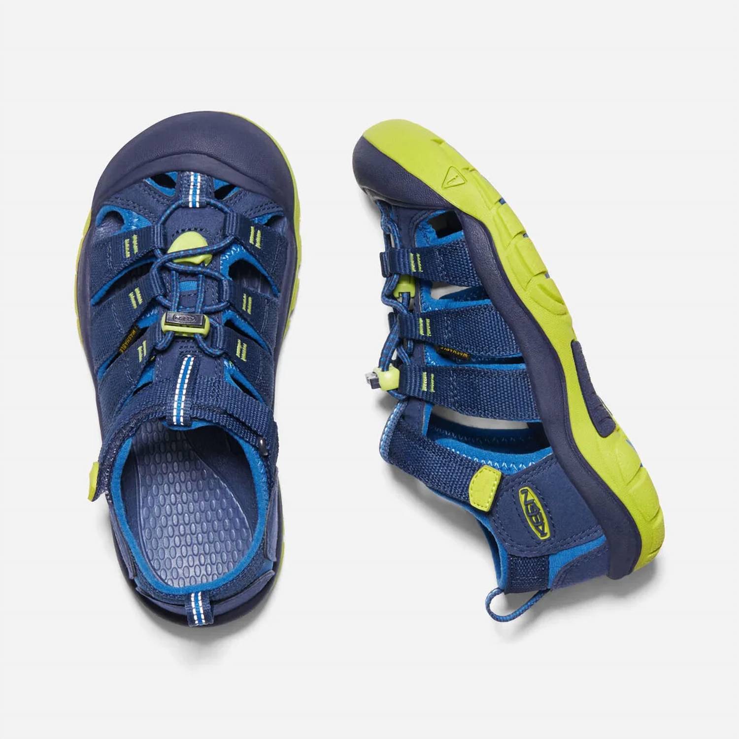 Keen Boys Toddler Newport 2 Sandal in blue depths chartreuse - kids' sandal - alternate view