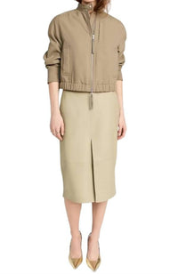 Vince Leather Trouser Front Skirt in seed 1 - women's skirt - view 4