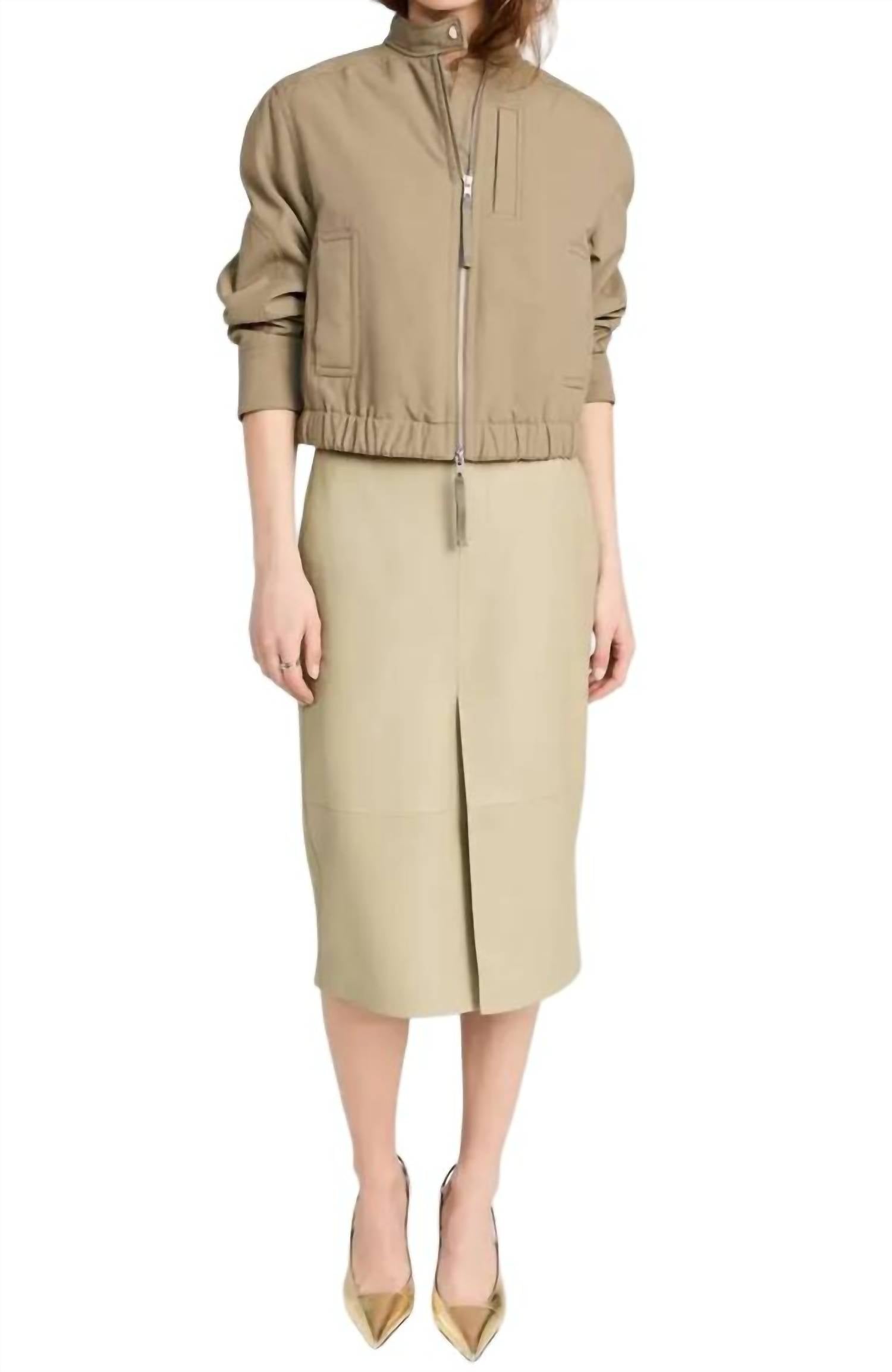 Vince Leather Trouser Front Skirt in seed 1 - women's skirt - view 4
