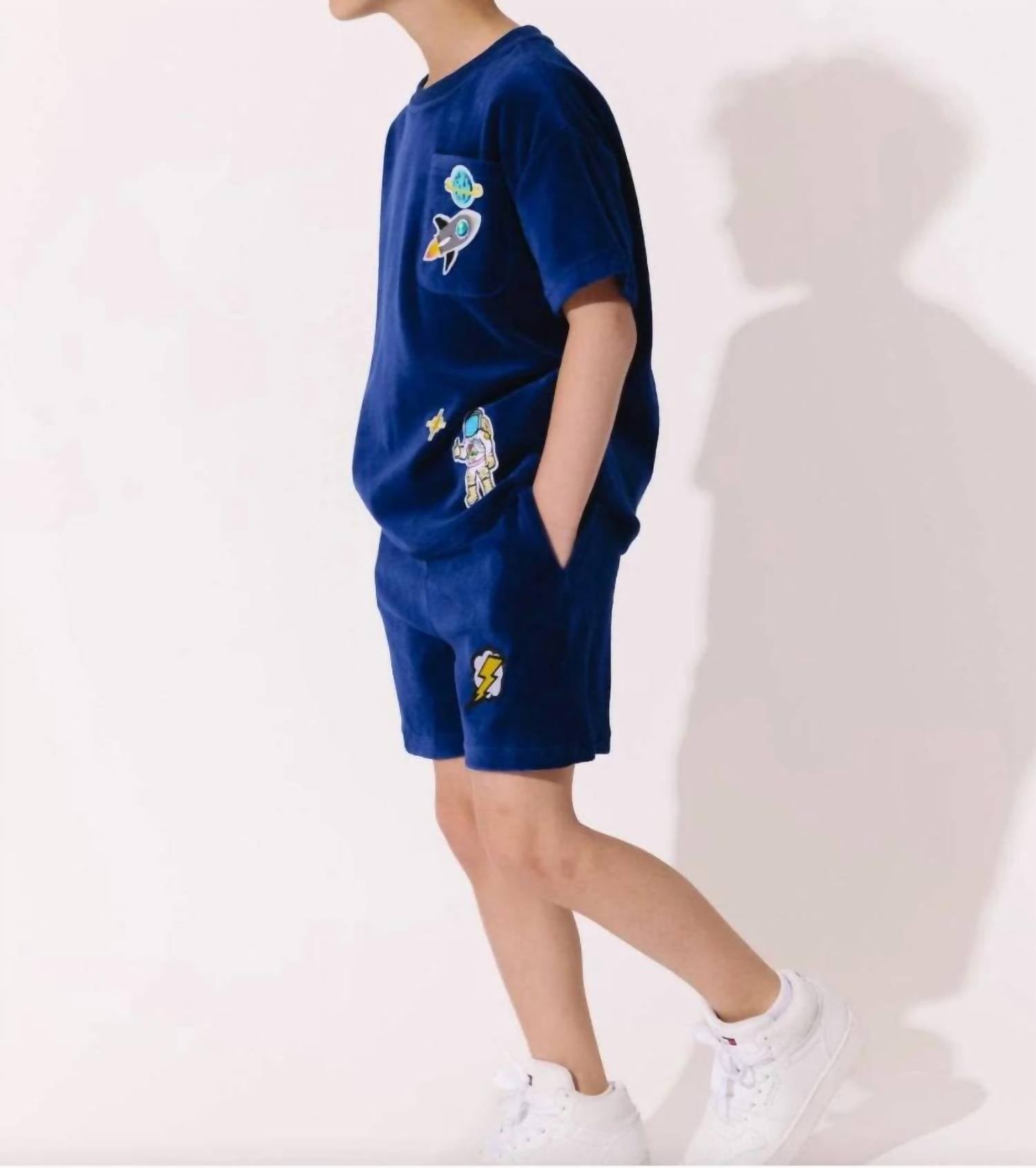 Lola + The Boys - Boys Space Patches Velour Set
