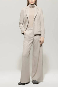 LUISA CERANO Flannel Wide-leg Pants in oyster - women's pants - alternate view