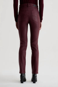 Ag Jeans - Mari Coated Denim Mid-rise Slim Straight