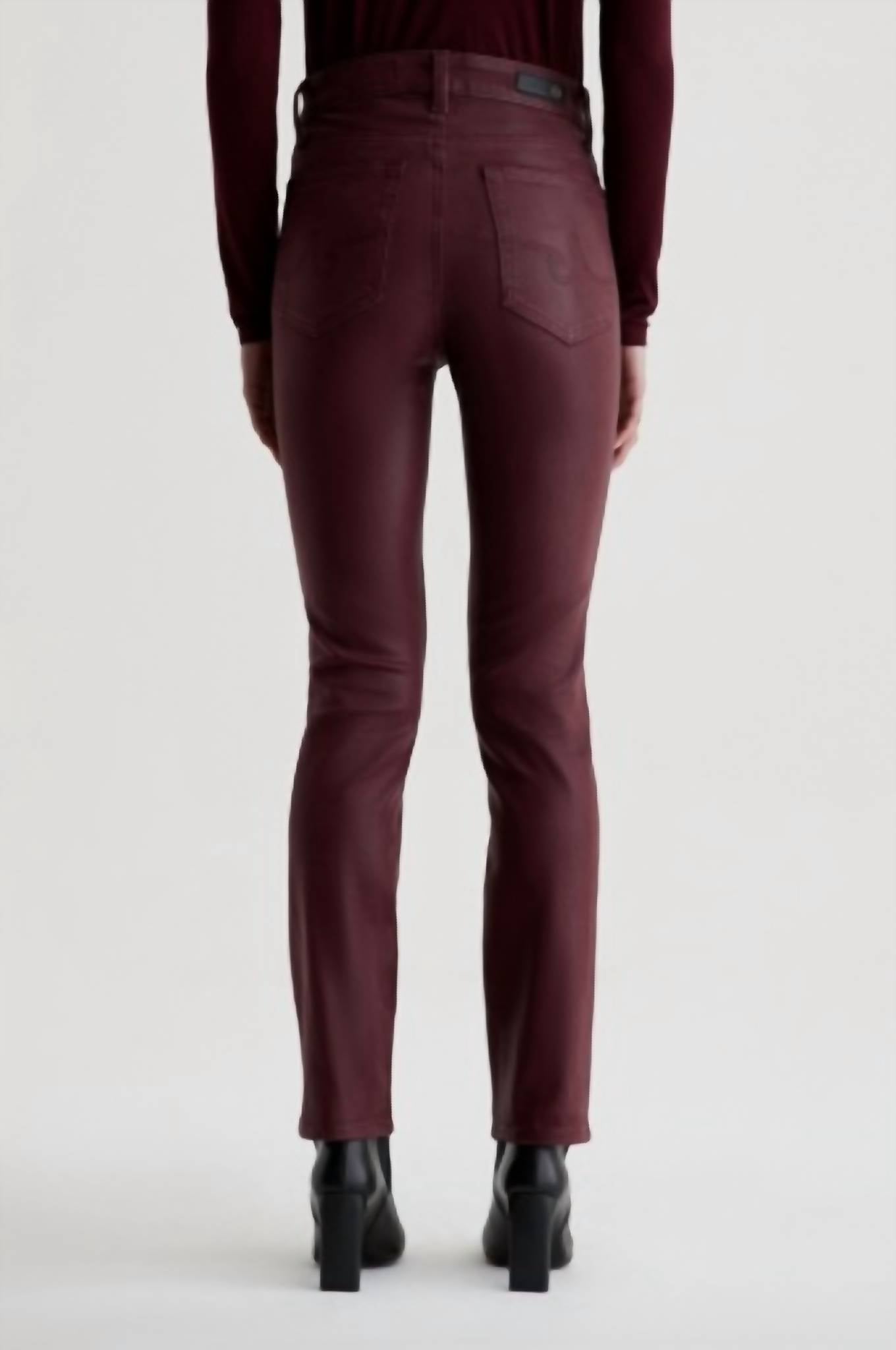 Ag Jeans - Mari Coated Denim Mid-rise Slim Straight