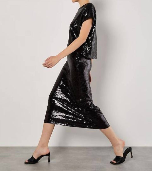 Apricot - Flat Sequin Cropped Tee