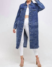 Blue Age - Long Trench Coat Jean Jacket