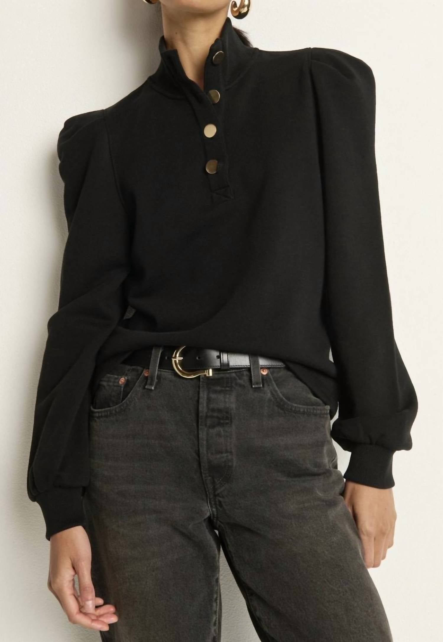 Nation LTD Jessie Sweatshirt in black - women's top