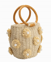 Melie Bianco - Women's Mary Straw Vegan Top Handle Bag