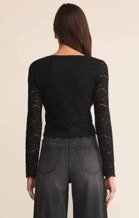 Z Supply - Aurora Lace Cropped Long Sleeve Top
