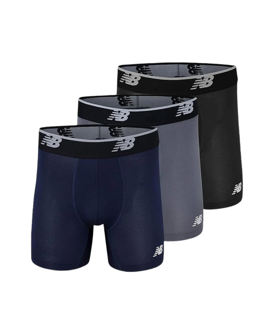 New Balance - Men's 3-Pack Athletic Mesh Boxer Briefs