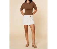 Lalavon - Golden Hardware Detail Wrap Skort