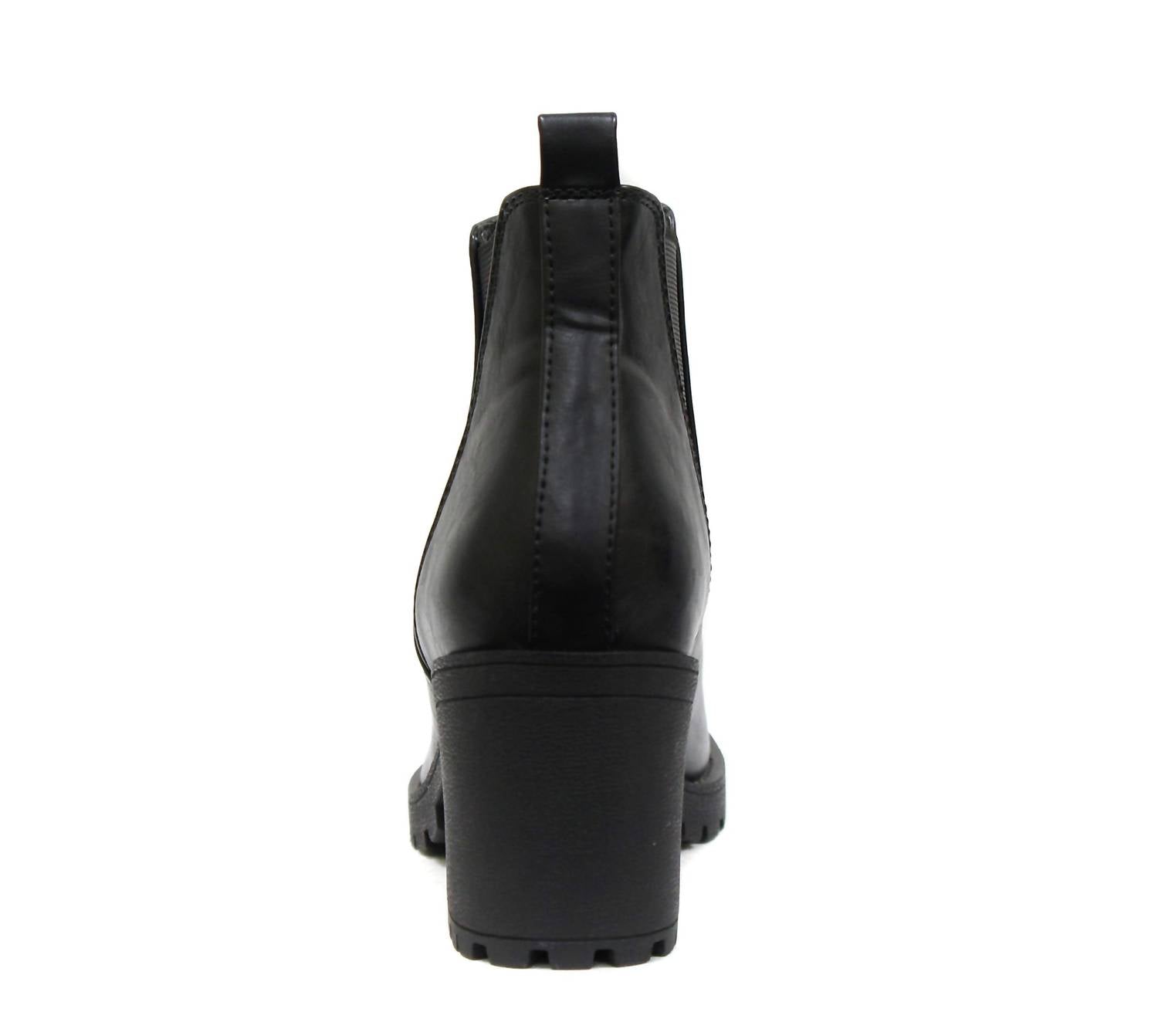 Soda - Women's Origami Lug Sole Mid Heel Ankle Bootie