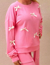 Eesome - Long Sleeve Bow Set Top