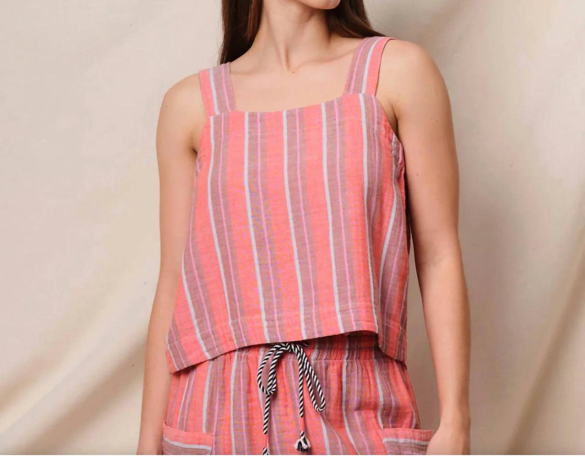 Sundry - Cross Back Swing Gauze Tank Top
