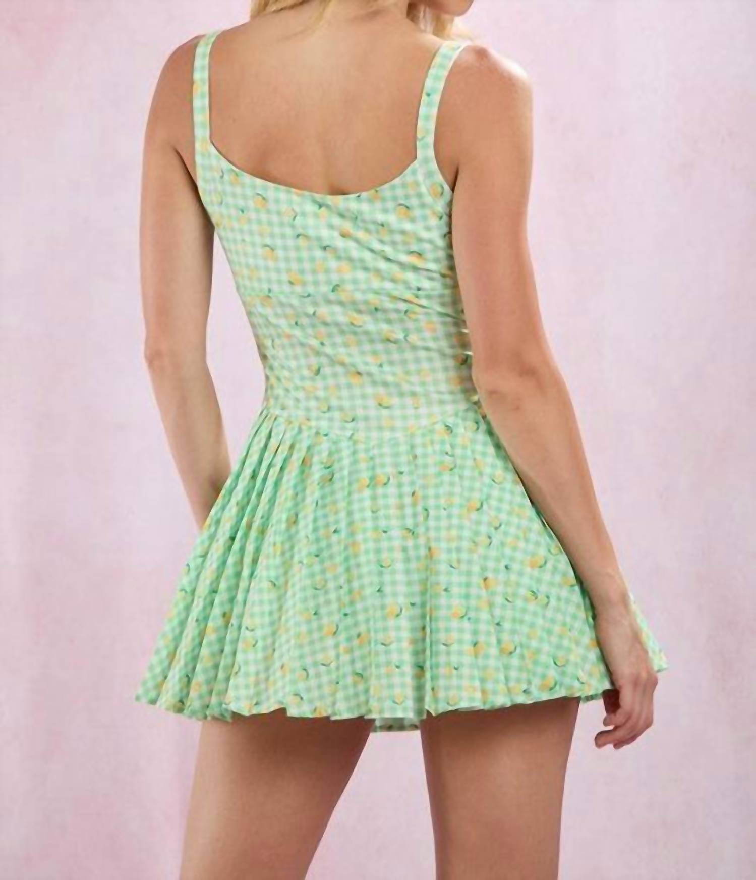 Peach Love - Gingham Lemon Sporty Romper