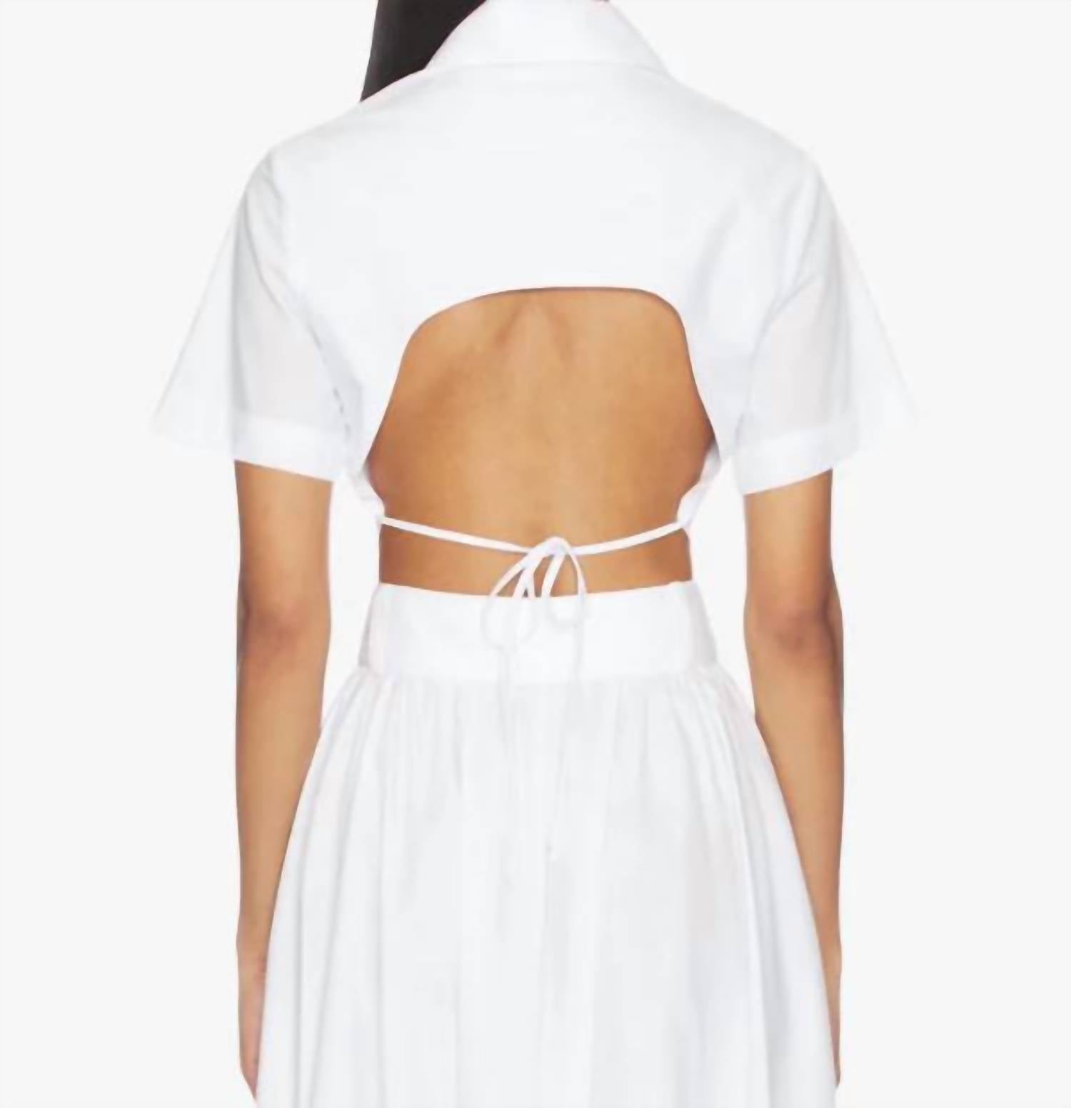 Matthew Bruch - Cropped Tie Back Button Up Top