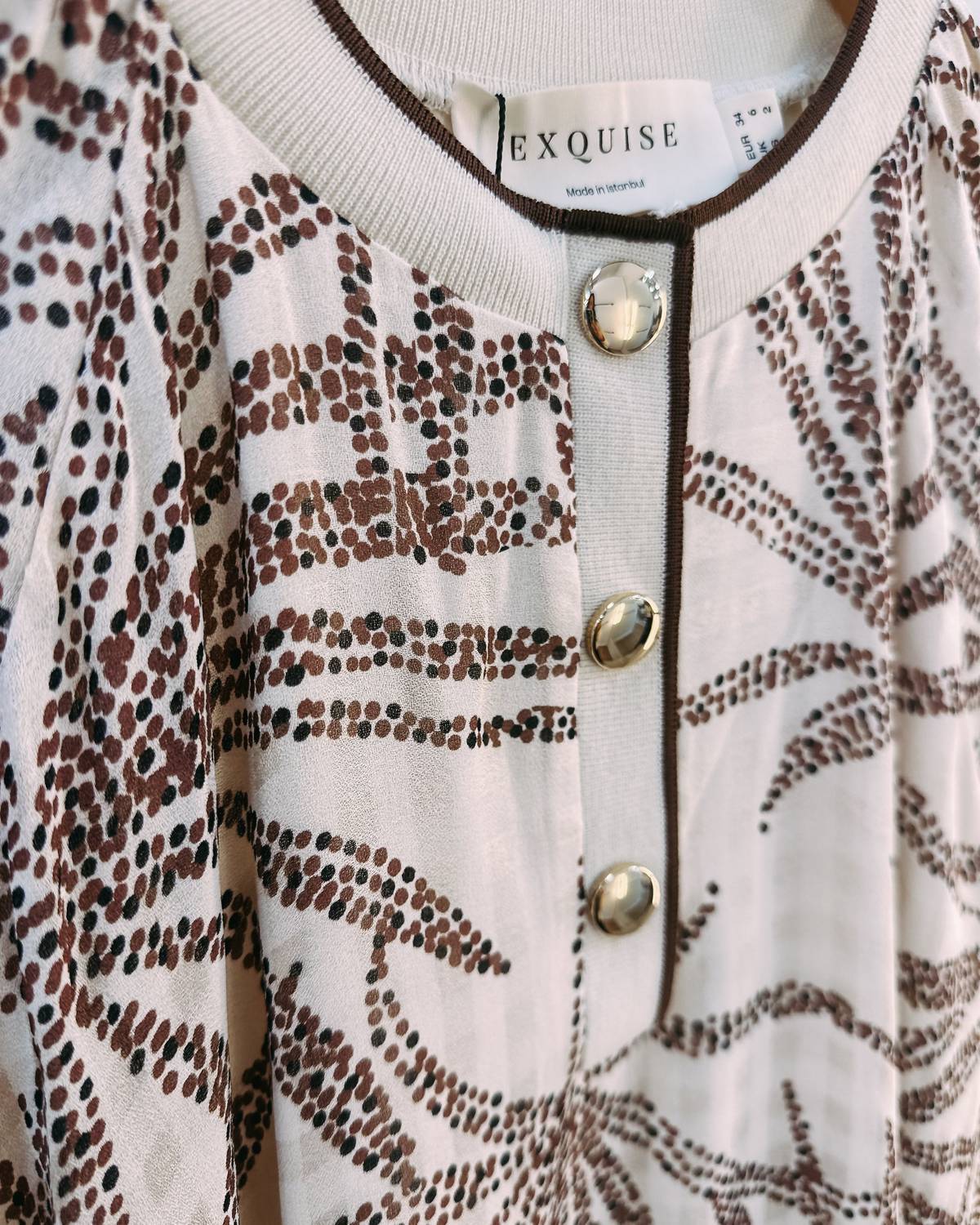 EXQUISE Women's Palmer Blouse in brown - women's blouse - detail view