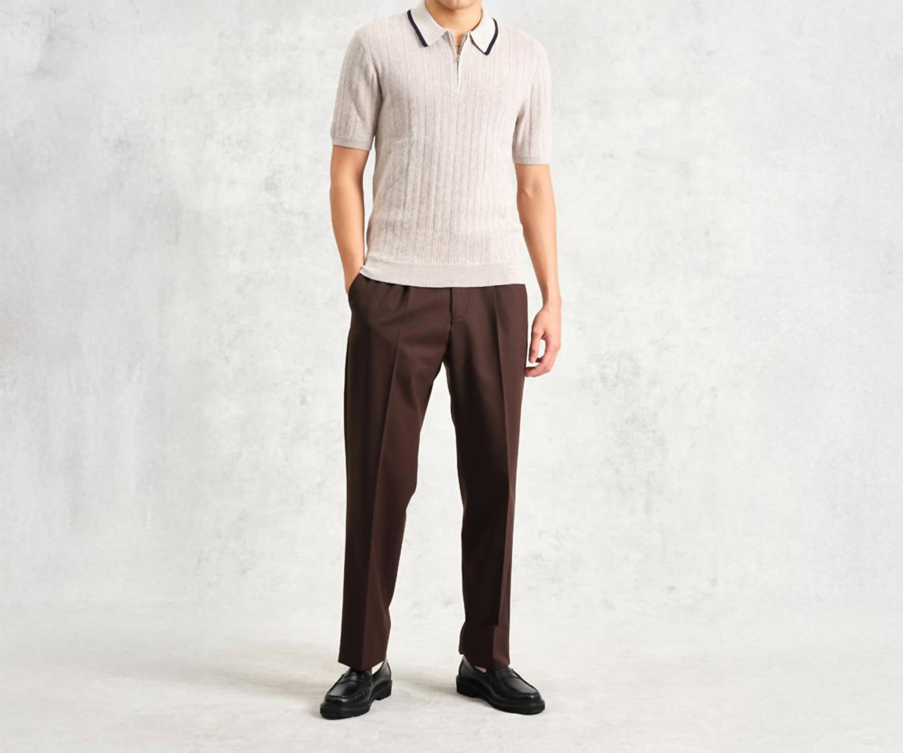 Wax London - Bury Zip Polo Shirt