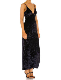 Free People Low Key Crushing Velvet Dress in rare night navy velvet - women's dress - detail view
