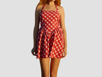 Aston Studio Polly Mini Dress in redcurrent gingham - women's dress