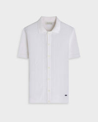 Bugatchi Uomo - Chevron Button-front Short-sleeve Polo Sweater