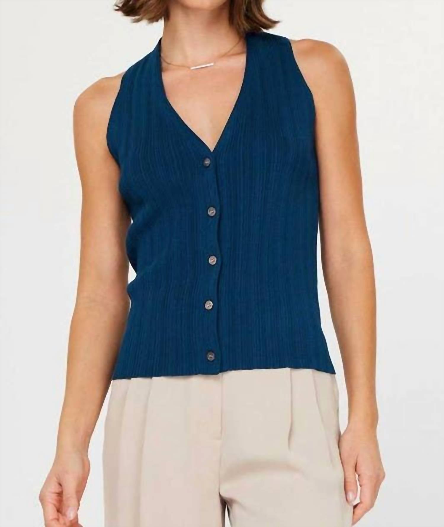 Current Air - Pleated Sleeveless Sweater