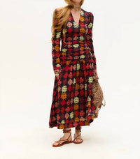 CAROLINA K Malika Long-sleeve Midi Dress in tabbi brown - women's dress