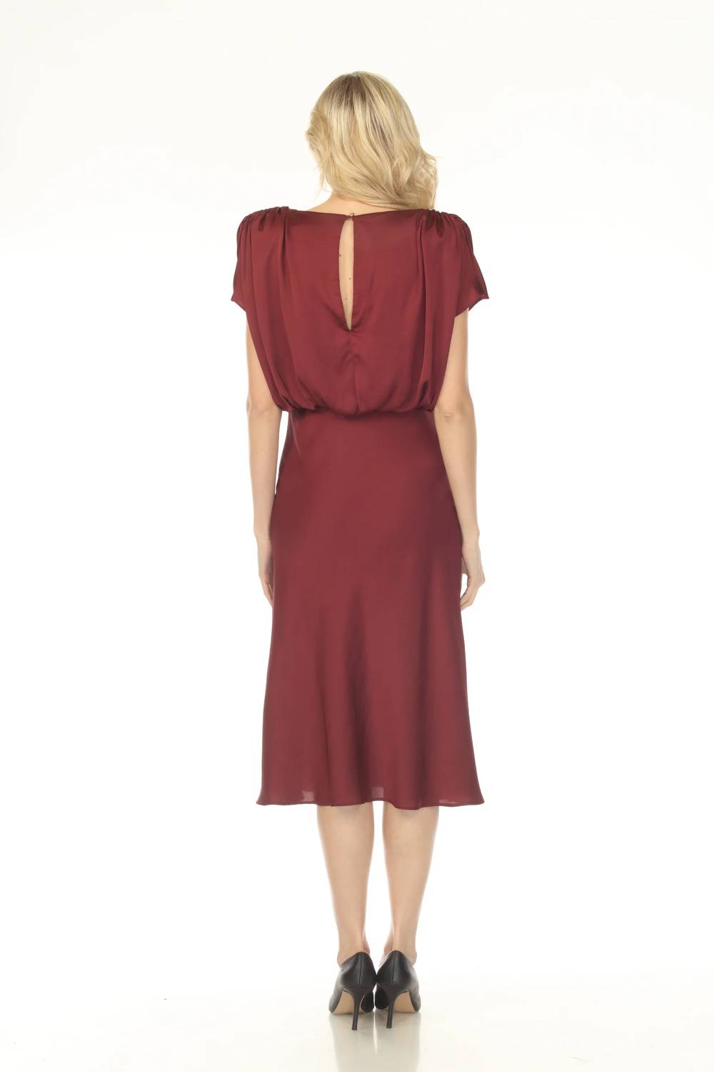 Joseph Ribkoff - Blouson Satin Midi A-line Dress