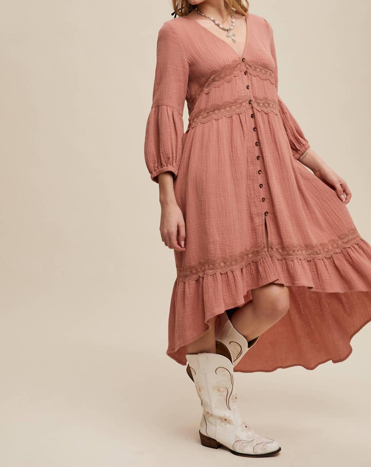 Listicle - Brenen Boho High-Low Dress