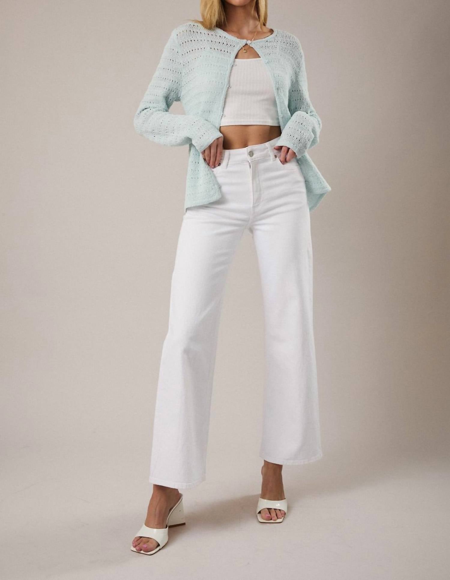 Sunday Edition - Alessia Open Weave Button Cardigan
