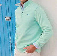 SOUTHERN TIDE Sandy Cove Pique Quarter Zip Top in gulf shores - men's sweater - view 5
