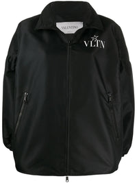Valentino Logo Print Bomber Jacket in black - women's jacket - view 212