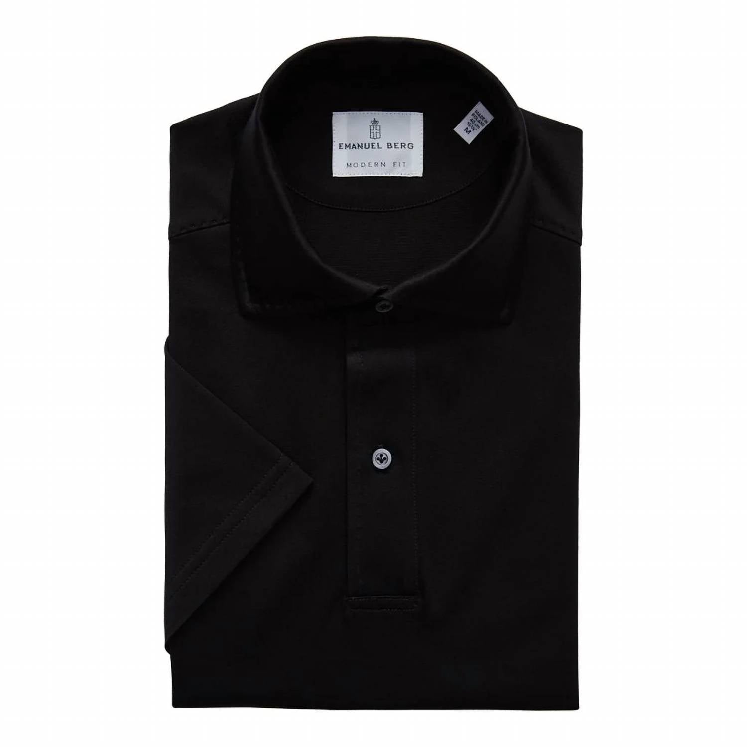 Emanuel Berg - Men's Short Sleeve Quarter Button Up Polo