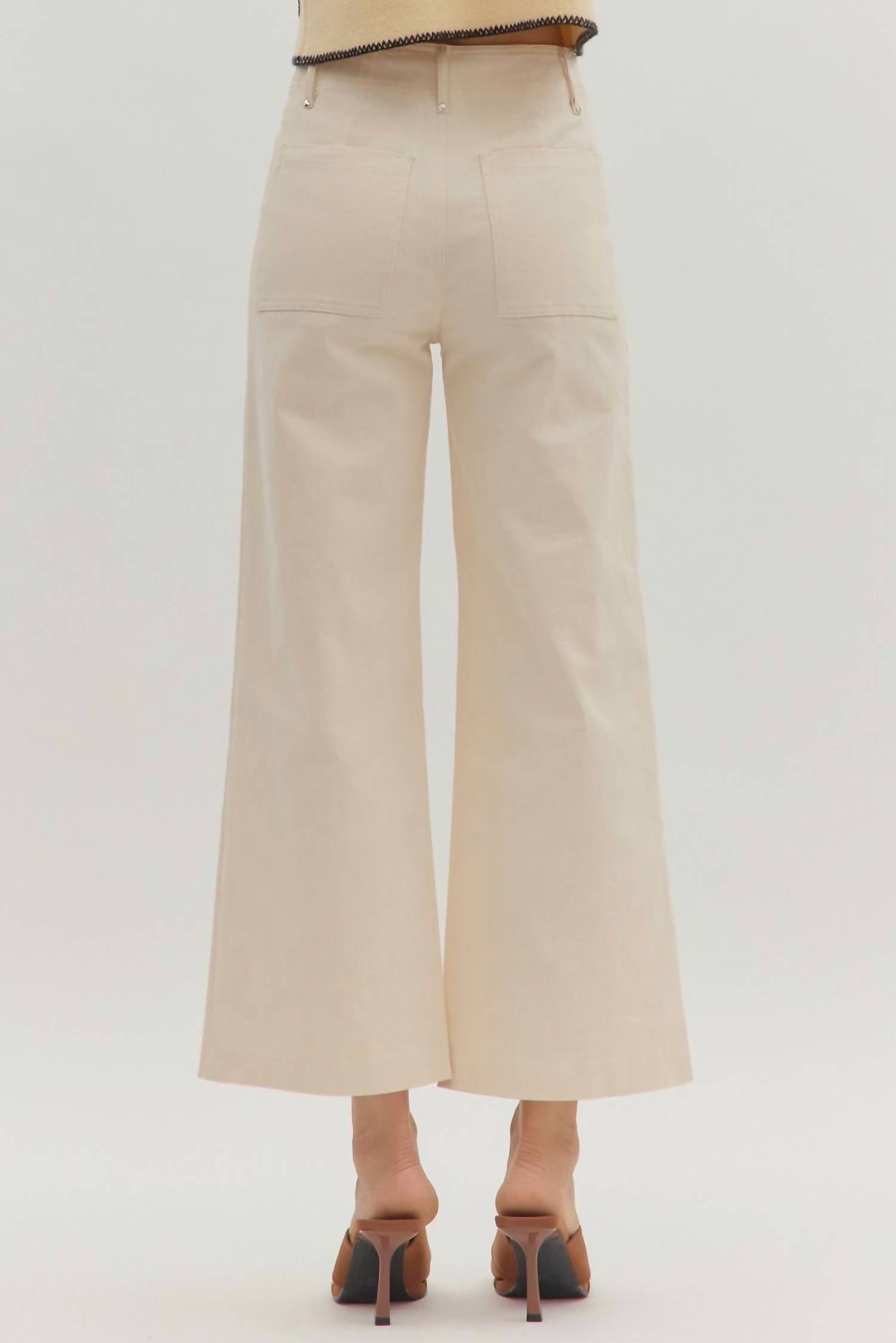 Entro - High Rise Wide Leg Trousers