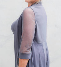 R&M Richards - Pants Suit Sleeveless Top With Soft-cut Draped Lapel Mesh Jacket - Plus