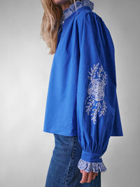 Cape Cove - Jewel Trim Cotton Carla Blouse