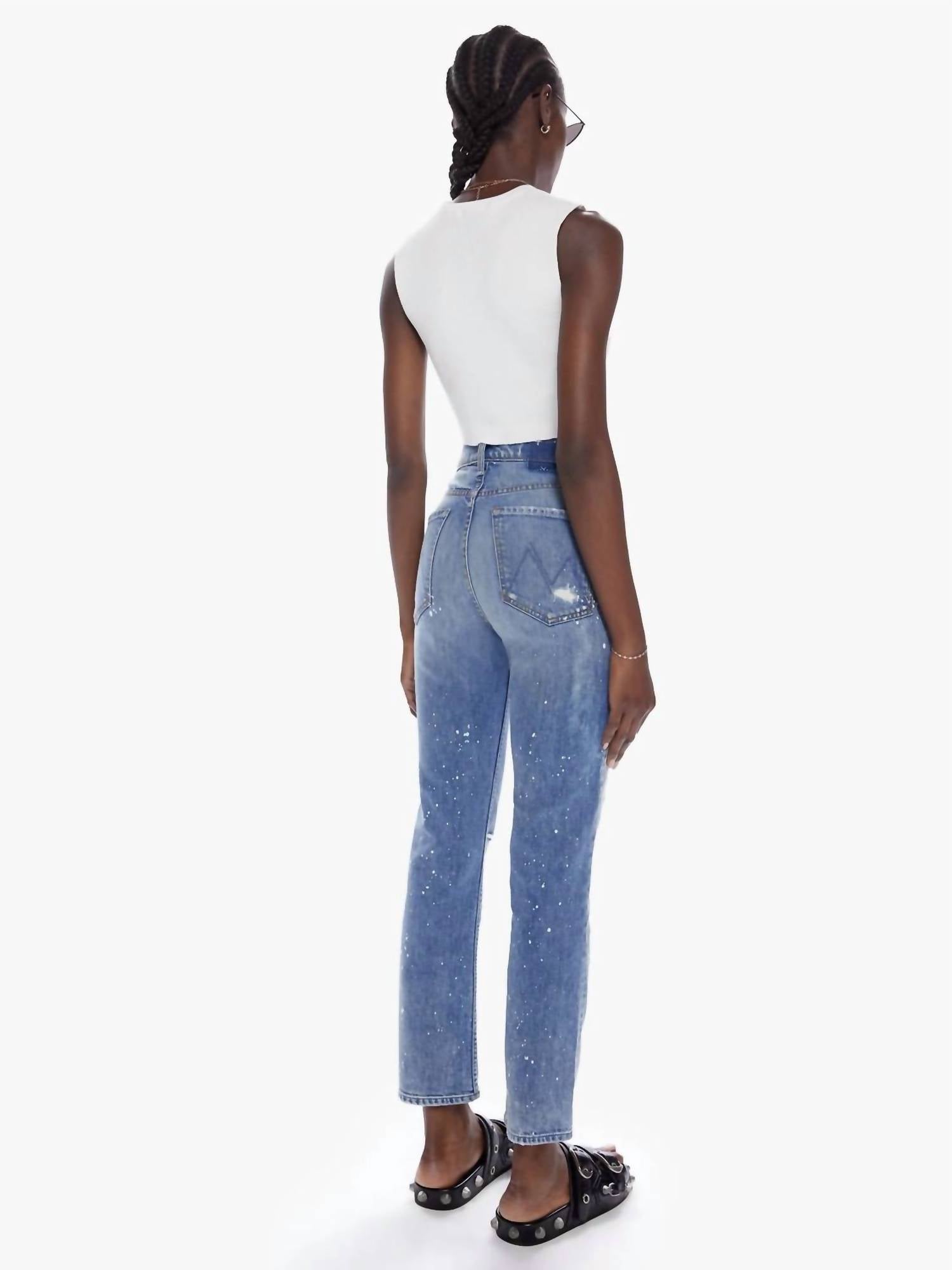 Mother High Waisted Rider Ankle Jeans in lol 1 - women's jeans - alternate view