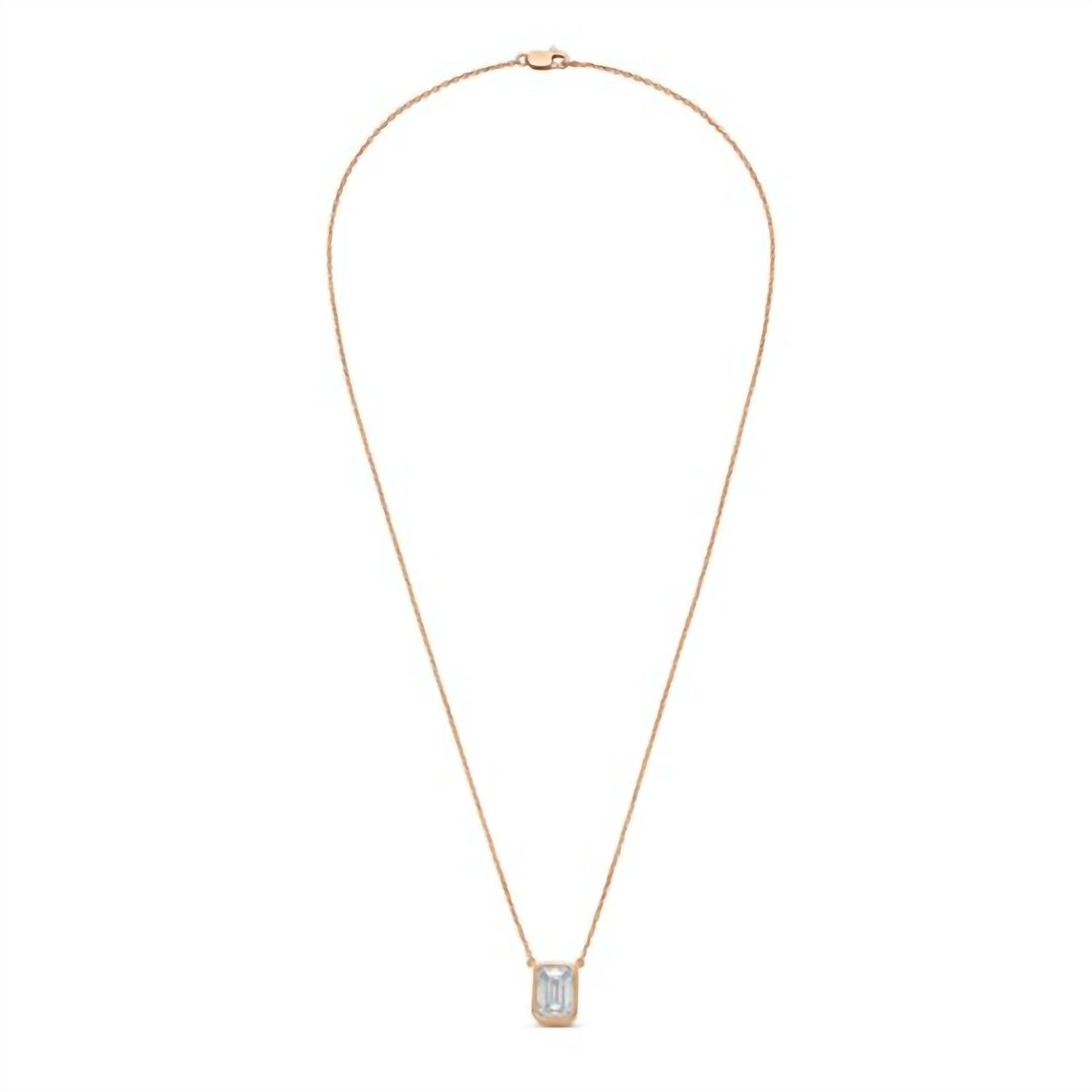 Diana M Jewels - 2.00 Cts Lab Grown Emerald Bezel Pendant Necklace - Classic