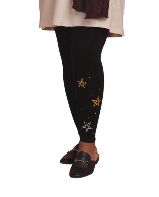 On The Plus Side - Plus Size Hand-Painted Cotton Leggings