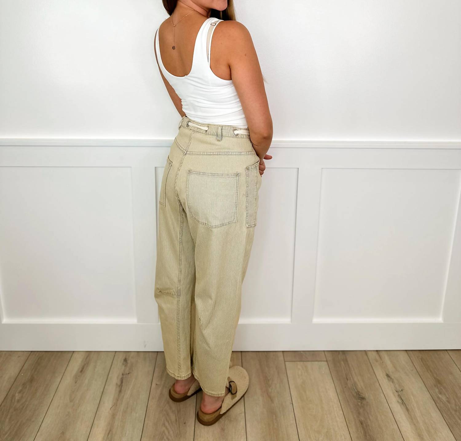Miou Muse - High-rise Cotton Blend Barrel Leg Pants