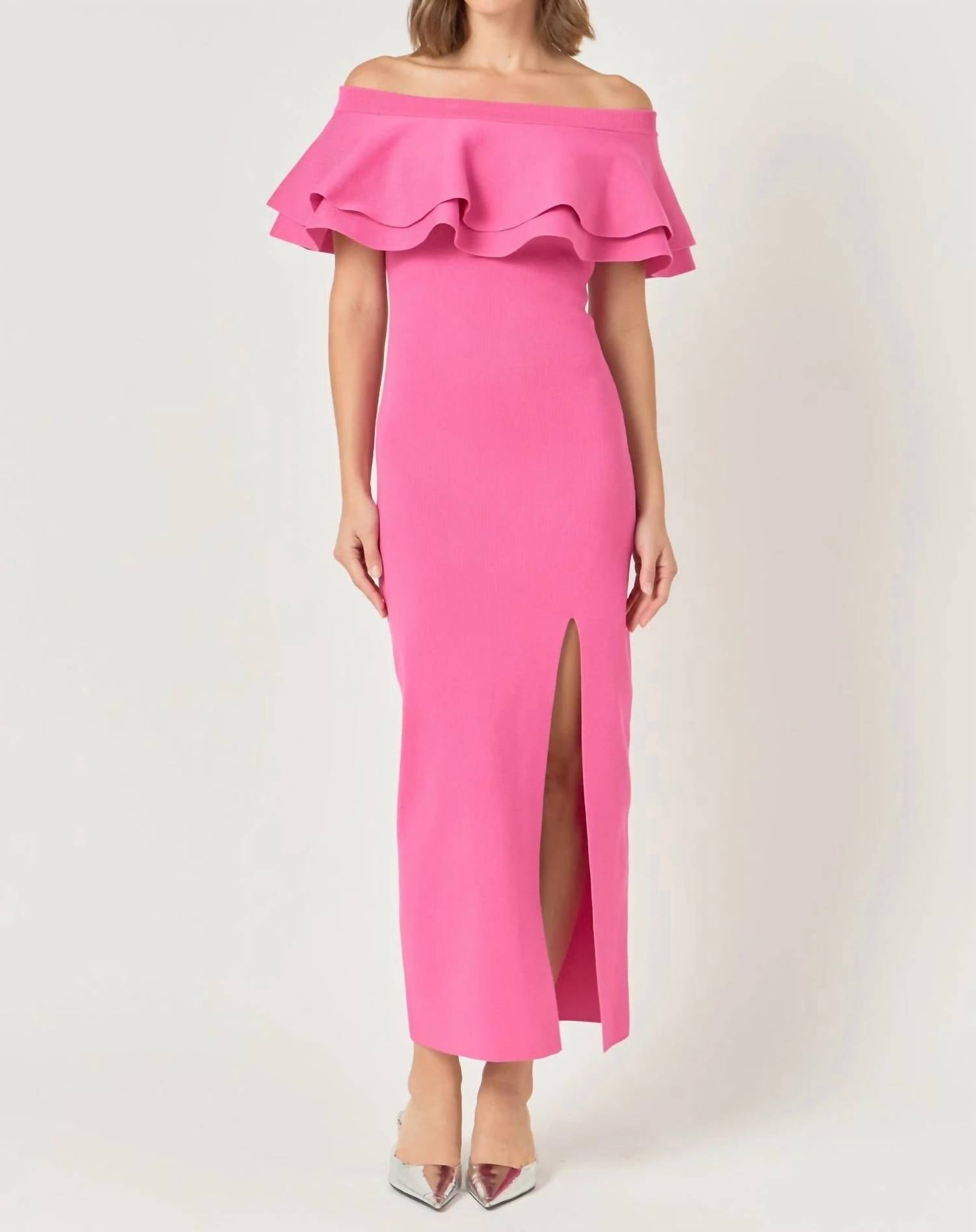 endless rose strapless ruffled maxi dress Endless Rose